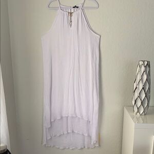 Mlle Gabrielle Cream Halter High Low Maxi Sundress Size 3X